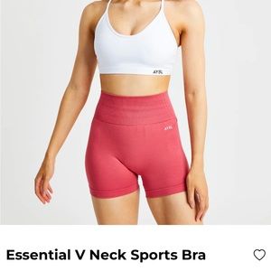White- Essential V Neck AYBL Sports Bra